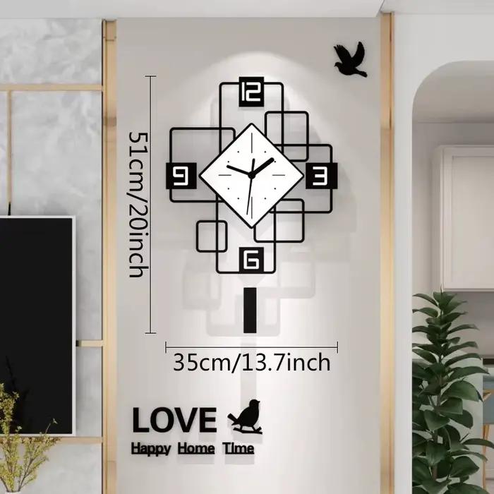 Grande horloge pivotante, décoration artistique pour salon, décoration de luxe pour la maison, horlo