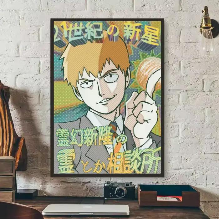 M-Mob P-Psycho 100 Anime affiche autocollant parfait art auto-adhésif conçu pour les espaces de bure