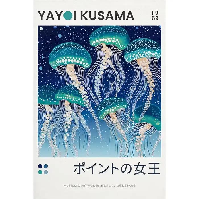 Peinture sur toile sans cadre, 1 pièce, affiche sur toile Yayoi Kusama, art des méduses, inspiration