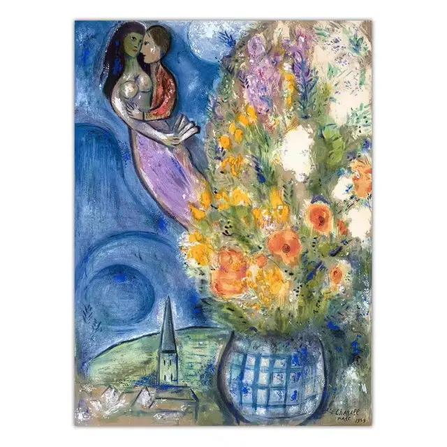 Toile d'Art Mural de Marc Chagall, Peinture à l'Huile, Affiche Abstraite, Modulaire, Image Imconcili
