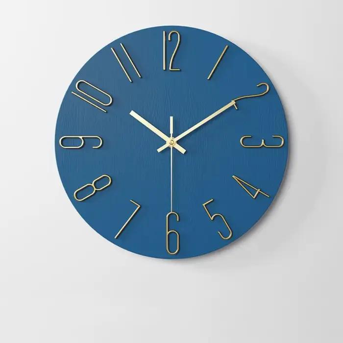 Horloge murale suspendue Simple de 12 pouces, forme ronde silencieuse, décorative, Installation faci