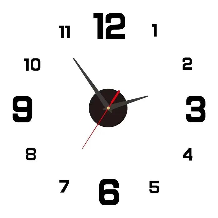 Horloge numérique horloge murale salon grand jardin acrylique miroir autocollant décoration décorati