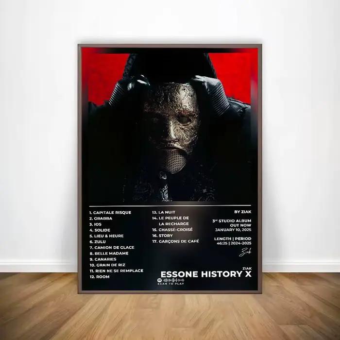 Affiche de rappeur Ziak HD, mur collant d'art étanche, décoration de maison, salon, Bar