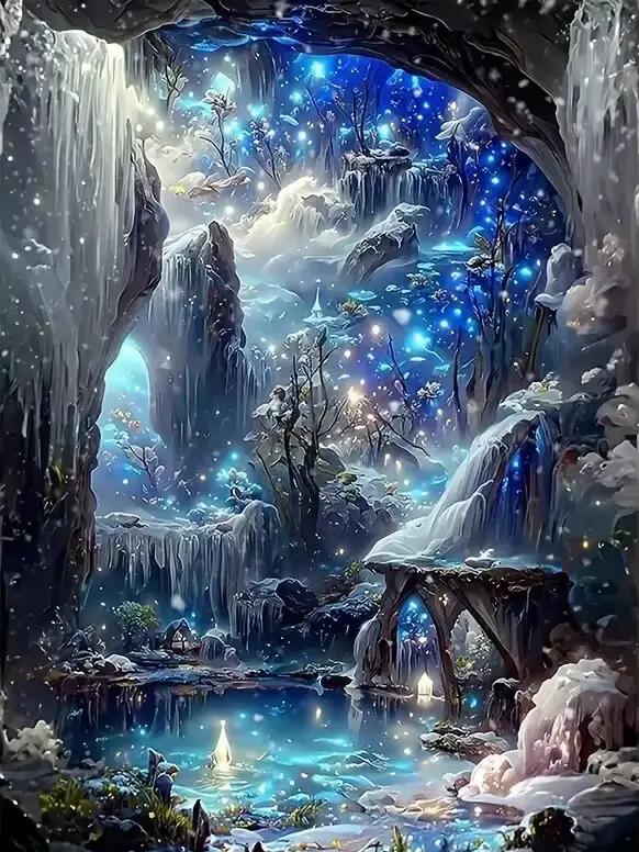 Peinture diamant paysage, perceuse ronde complète 5D, filet de mosaïque, coutumes pour intérieur, 30