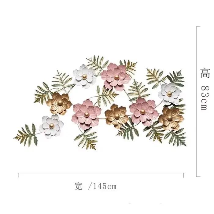 Décoration murale de fleurs de pépinière en métal nordique, décor de chambre kawaii pour filles, acc