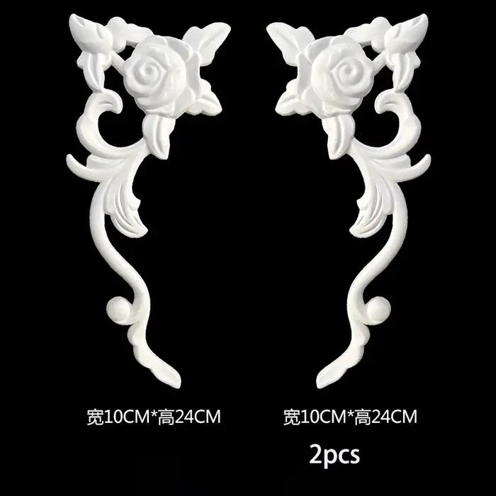 Décoration murale florale sculptée en PVC, autocollants muraux décoratifs en Relief 3D, pièces d'ang