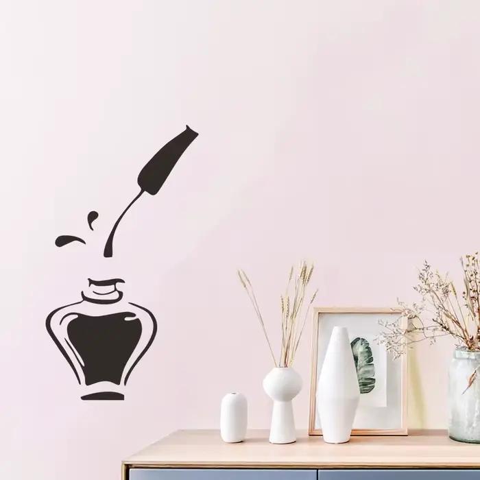 Autocollant mural pour vernis à ongles, pour chambre de fille, décoration artistique, publicité pour