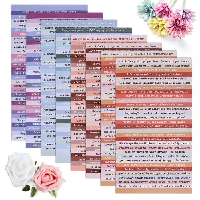 Petits autocollants colorés de conversation, autocollants de citation inspirants pour la journalisat