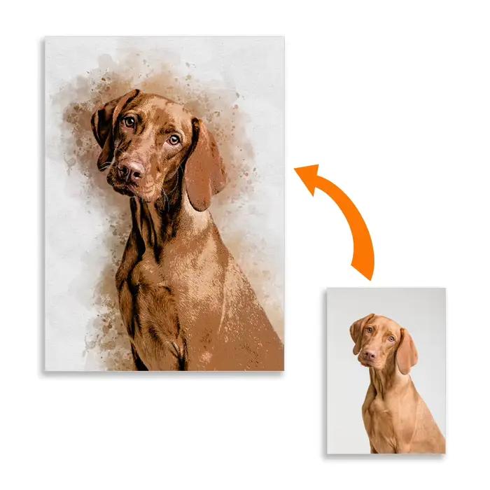 Cadeau commémoratif pour animaux de compagnie Portrait personnalisé - Toile personnalisée pour chien