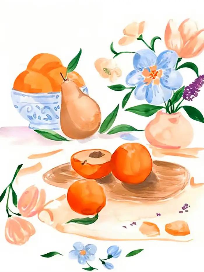 Peinture à l'huile par numéros pour adultes, paysage de cuisine, fruits et fleurs, coloriage sur toi