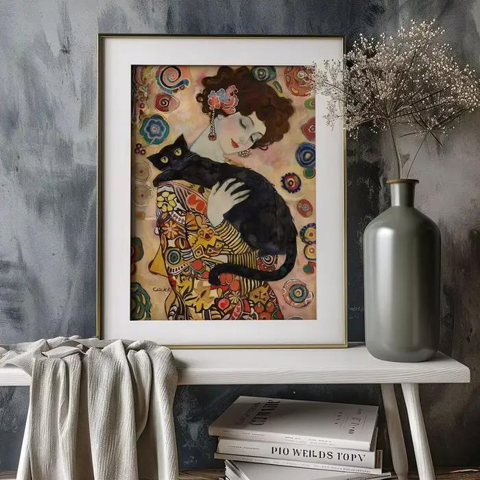 Affiche inspirée de Gustav Klimt, impression sur toile, peinture murale, décoration pour chambre à c