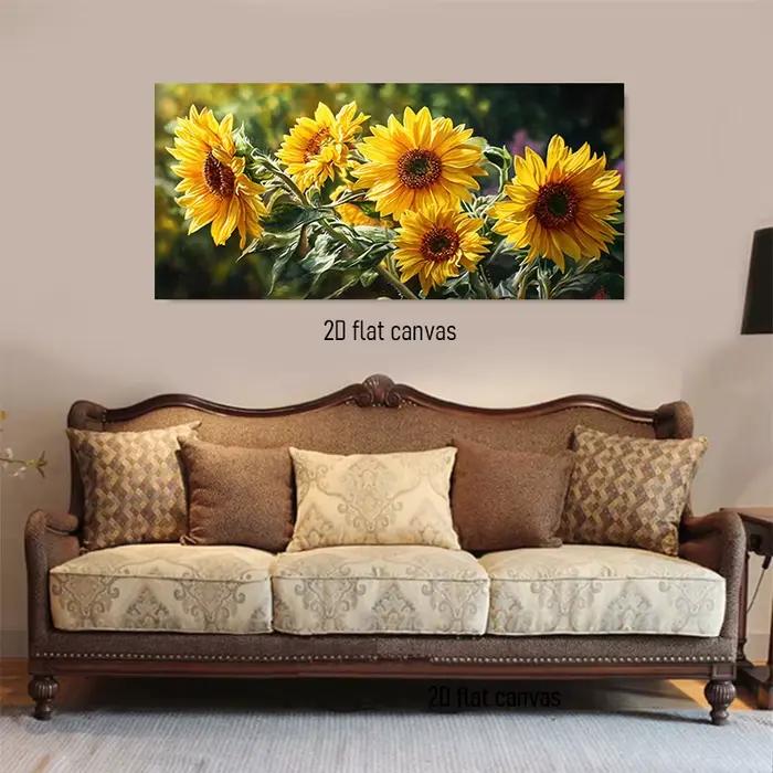 Toile de tournesol décorative, 1 pièce, peinture murale moderne minimaliste pour salon, chambre à co
