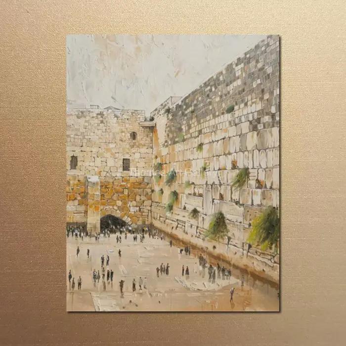 Affiches de peintures sur toile abstraites juives, paysage du Ciel et de Jérusalem, image imprimée e