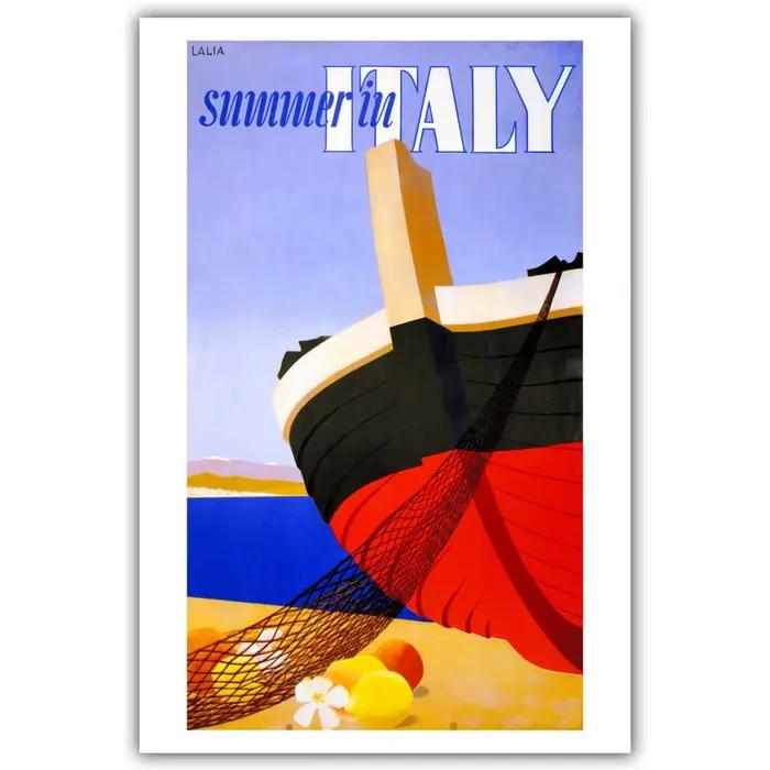 Affiche de voyage vintage Italie Napoli Rapallo Garda Vicenza Dolomiti Amalji Merano Palerme Rome Te