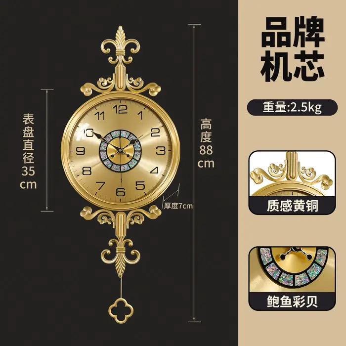 Pendule jeu horloge murale de luxe salon Unique esthétique horloge murale Style classique Orologio D