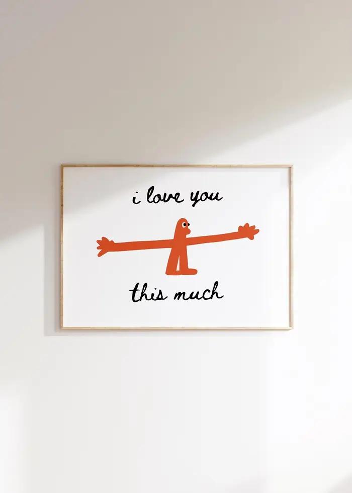 J'aime autant cet imprimé « I love you », imprimé pour chambre d'enfant, imprimé pour couples, impri