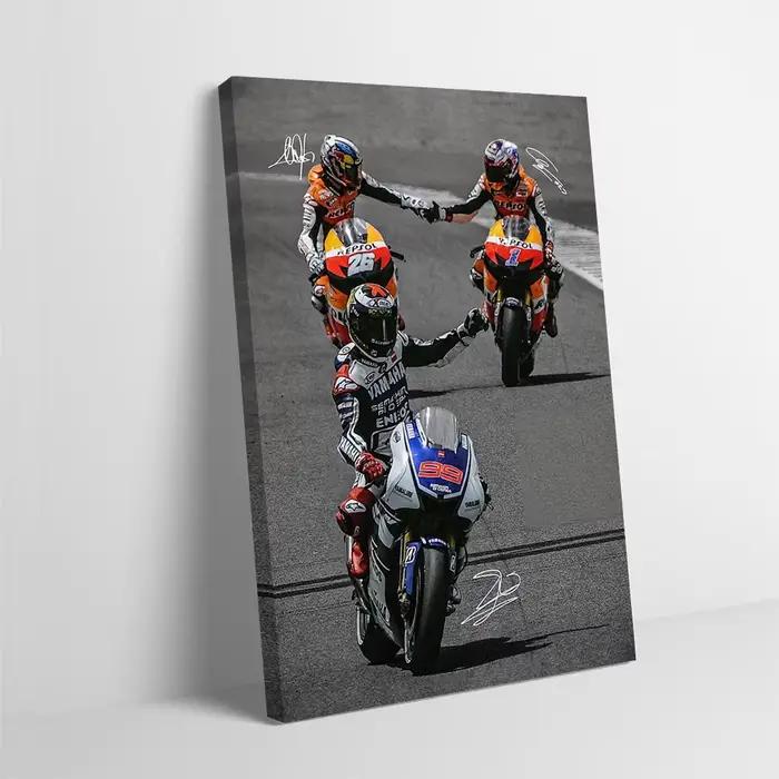 Affiche imprimée Jorge Lorenzo MotoGP, images personnalisables, peinture sur toile d'art mural pour