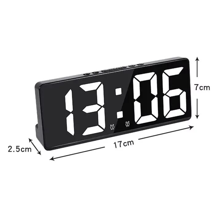 Horloge numérique LED électronique créative, veilleuse, température, calendrier, réveil, grand nombr