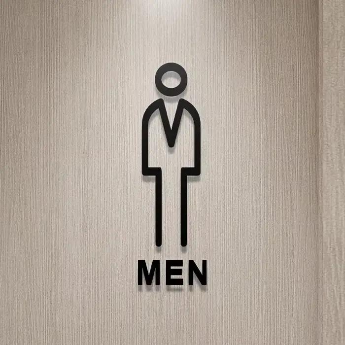 Autocollant de porte de Wc pour hommes et femmes, Plaque de toilette, Plaque de porte, Guide, Plaque