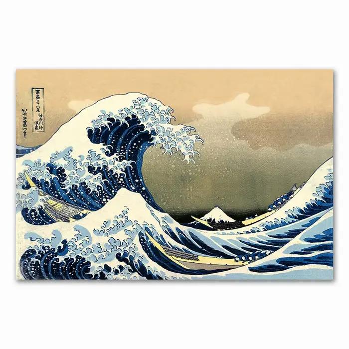 Toile murale Vintage imprimée la grande vague de Kanagawa Ukiyoe, Art japonais, célèbre peinture, dé