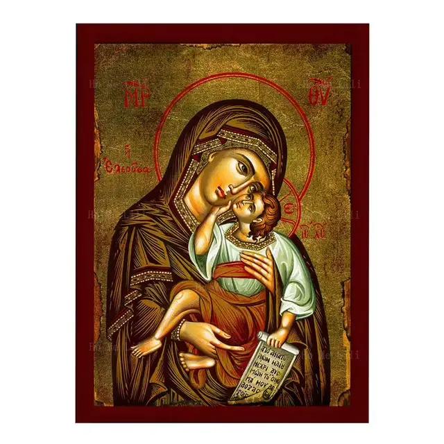 Le thérapeute vierge marie et jésus Ikon Panagia mère de dieu byzantin orthodoxe religieux toile Art