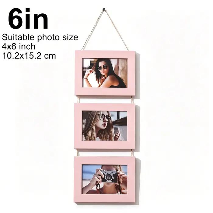 Cadre photo mural rustique en bois, collage de photos multiples, cadre vintage en bois assemblé pour