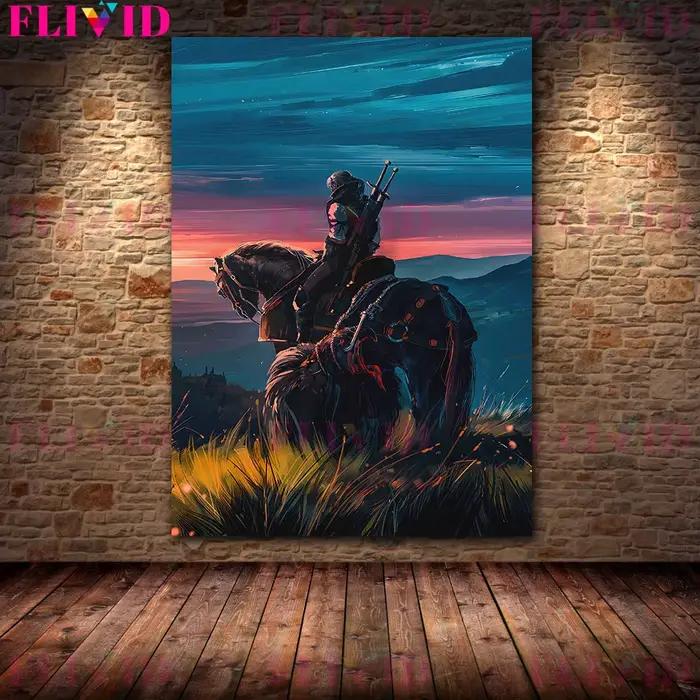 Affiche d'art mural minimaliste de chasseur de diable, peinture sur toile pour salon, décor Vintage