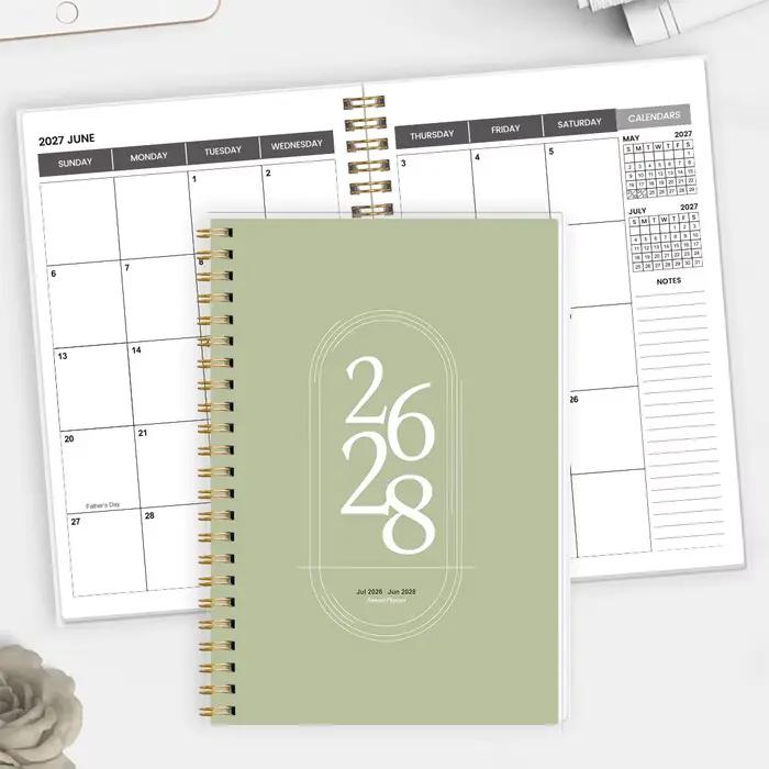 Agenda scolaire 2026-2028, juillet 2026-juin 2028, agenda mensuel A5 avec pages de notes, calendrier
