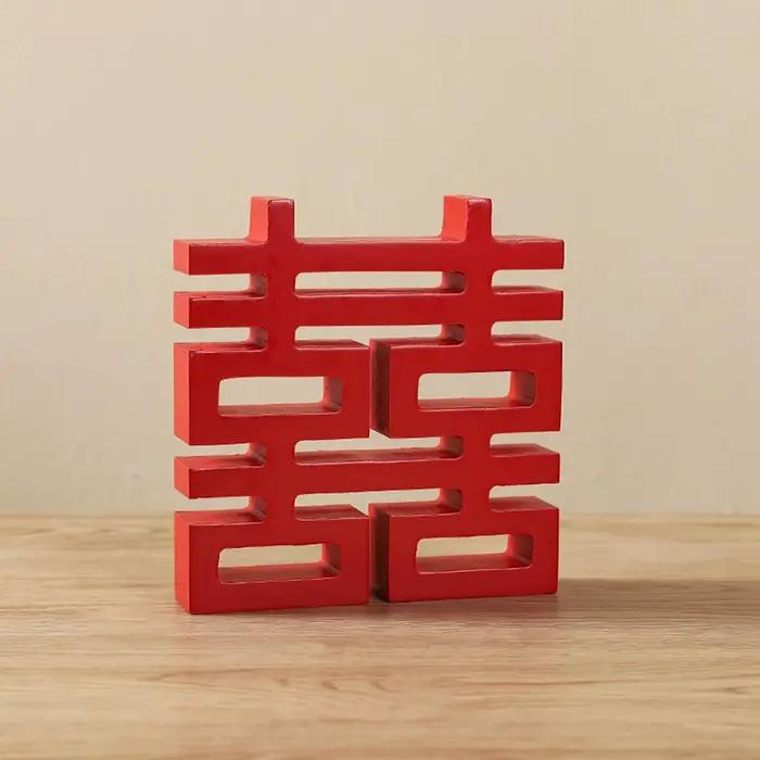 Tradition chinoise rouge heureux, Table murale, ornements en bois, fournitures pour nouvelle maison