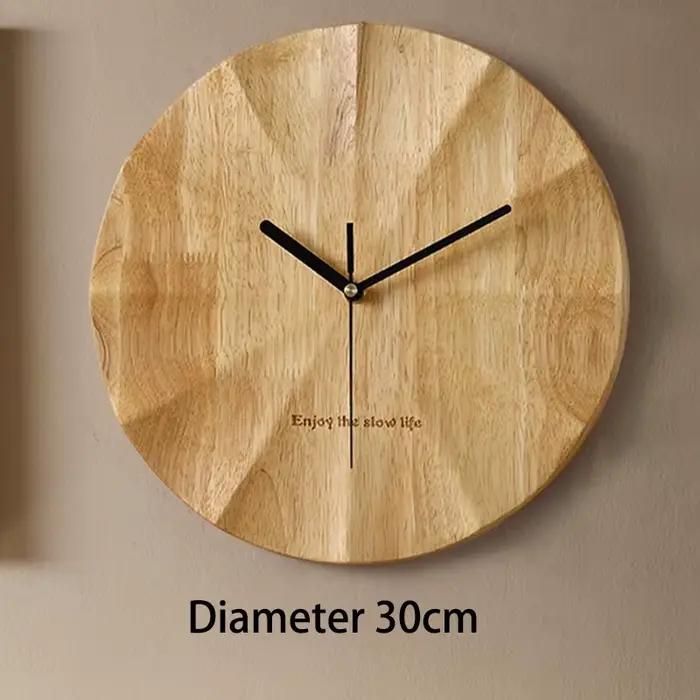 Horloges murales nordiques horloge murale en bois silencieuse horloge classique moderne décoration p