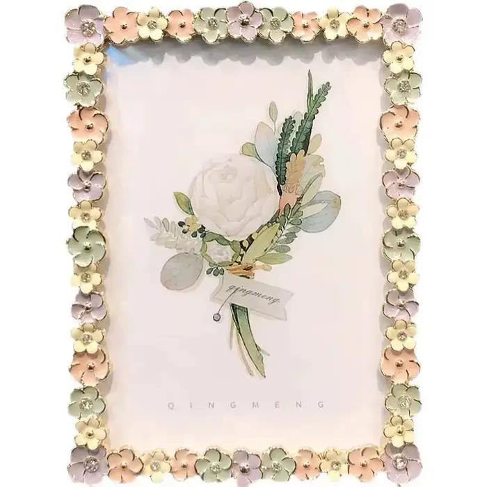 Cadre photo en métal haut de gamme, style japonais, fleur fraîche