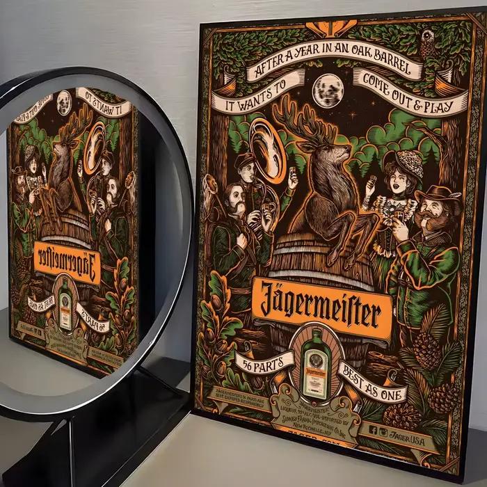 Affiche avec Logo de bière j-jagermeisters, autocollants muraux modernes et élégants pour décoration
