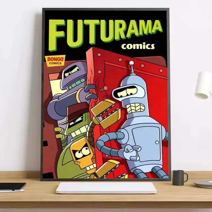Dessin animé Futuramas peinture calligraphie HD toile affiche salon chambre bar décoration esthétiqu