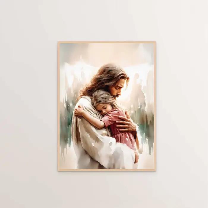 Jésus Christ toile postres chrétien jésus Portrait mur Art impression affiche je marcher avec Christ