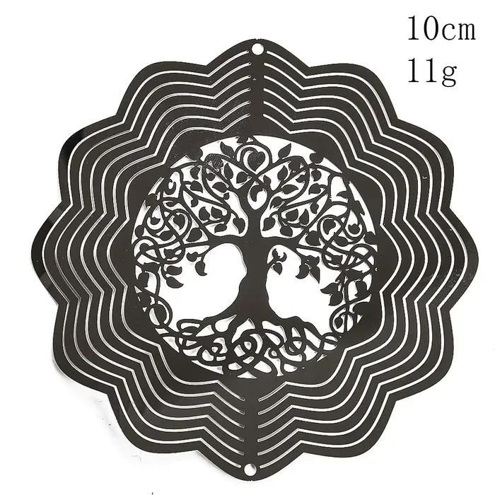 Attrape-vent arbre de vie, pendentif rotatif 3D, effet de lumière fluide, miroir réfléchissant, conc