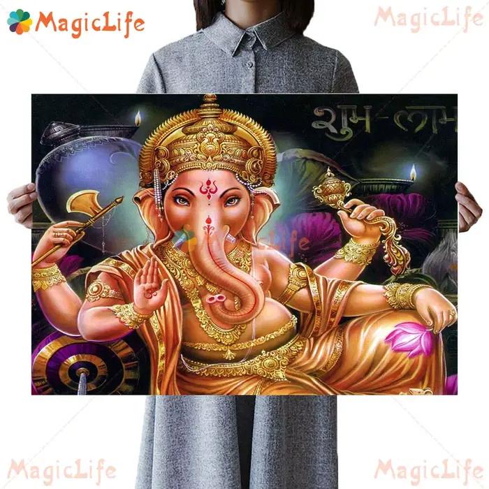 Religions indiennes Ganesha Ganapati, mythologie hindoue, images murales pour affiche de salon, pein