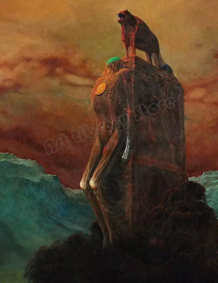 Affiches de peinture sur toile de corne de surréalisme célèbre par Zdzislaw Beksinski, impressions d