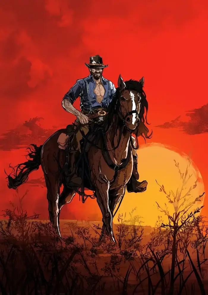 Affiche de jeu Red Dead Redemption 2, Vintage, jeux vidéo classiques, peinture sur toile, Art mural