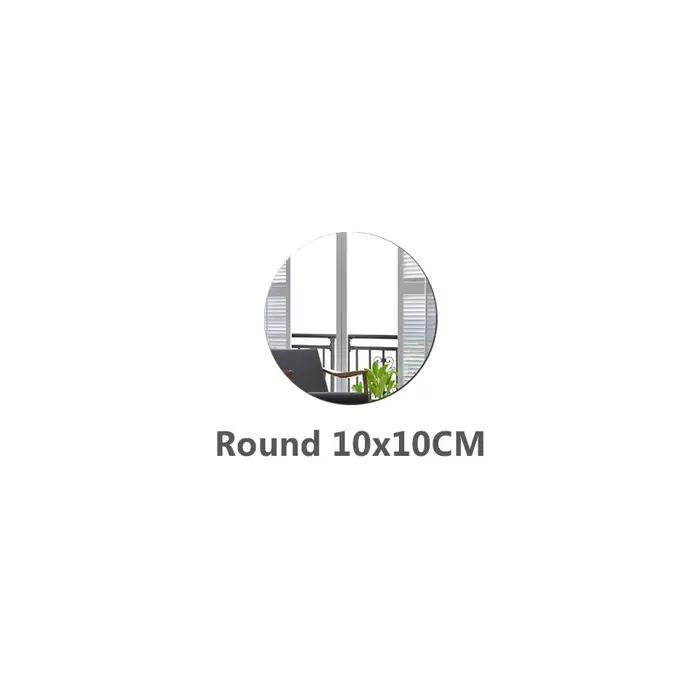 Autocollants muraux ronds et carrés en miroir, adhésifs en acrylique, petits miroirs circulaires, dé