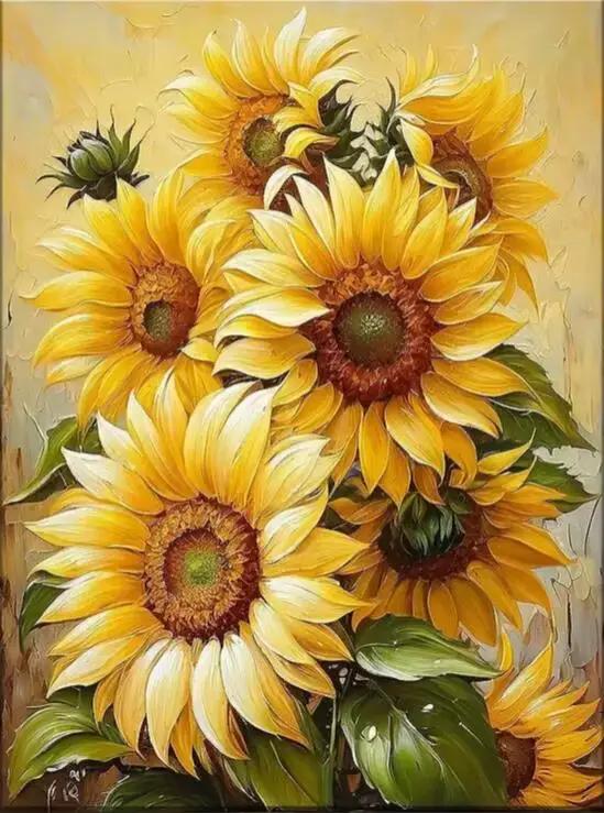 Affiche et impressions de tournesols jaunes vifs, peinture sur toile, tableau d'art mural pour salon