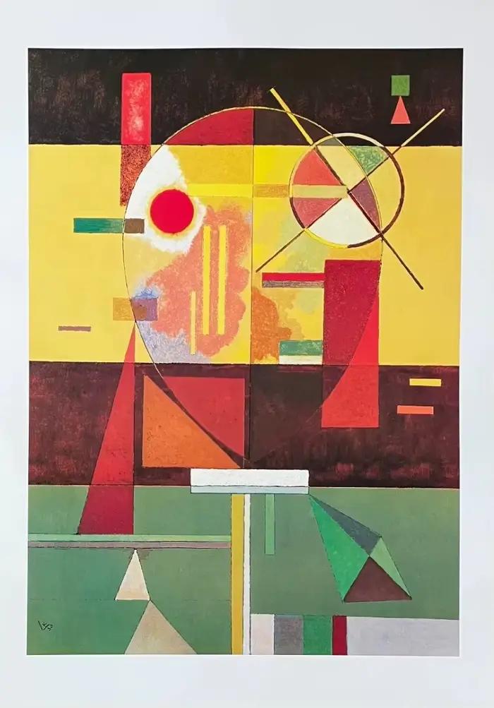 Wassily Kandinsky-Affiche de Décomposition Géométrique Rétro en Toile, Art Mural Customisé, Décor de