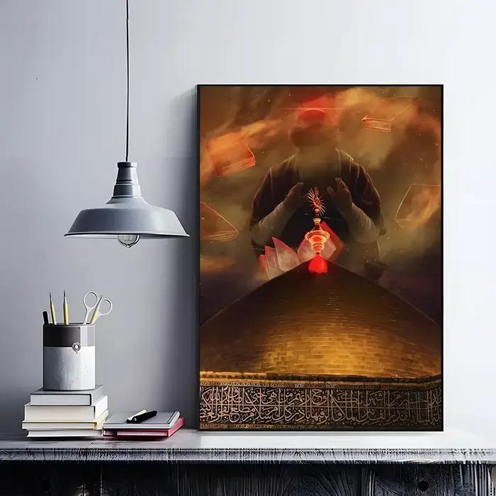 Affiche de Imam Hussain Shia Ali, peinture sur toile, maison moderne, salon, chambre à coucher, Bar,