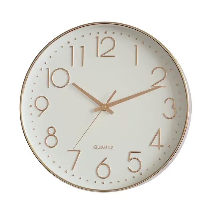 12 pouces horloge murale Design moderne nordique bois salon mécanique d'horloge silencieuse chambre