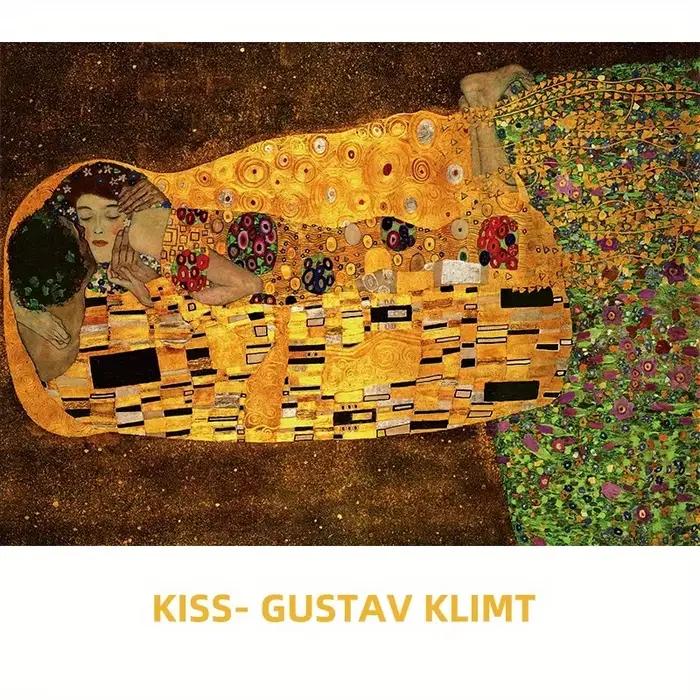 Puzzle Le baiser de Gustav Klimt, célèbre peinture, jeu éducatif amusant, affichage mural, cadeaux d