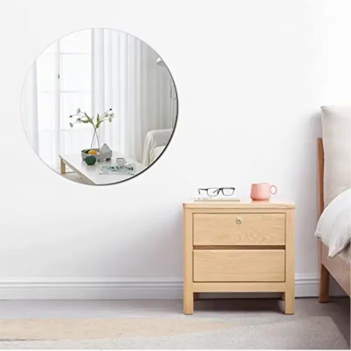 Miroir mural rond autocollant acrylique adhésif petit cercle miroirs Table maison appartement décora