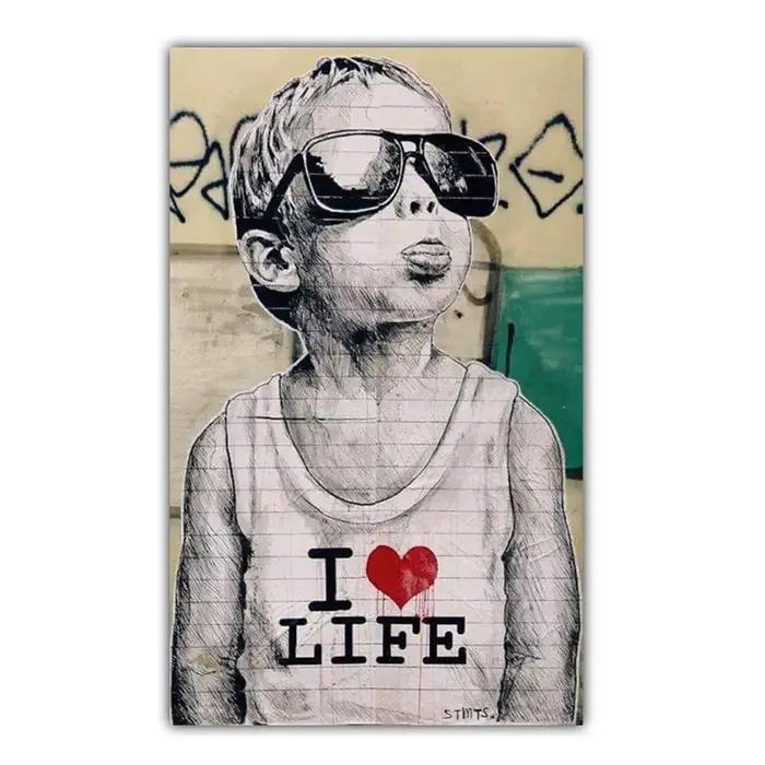 Affiche d'art de la culture de la rue, impression de graffitis, peinture sur toile, art mural, Banks