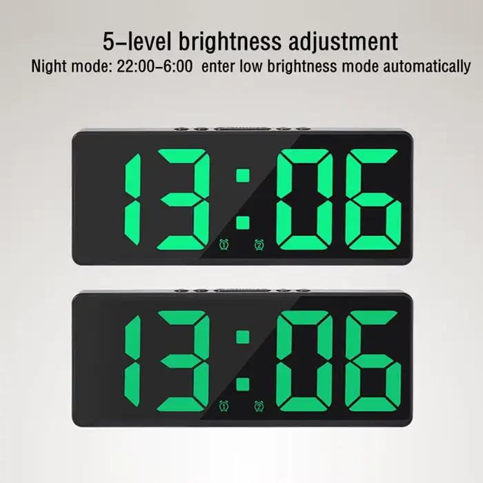 Horloge numérique LED électronique créative, veilleuse, température, calendrier, réveil, grand nombr