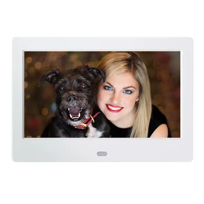 Cadre photo numérique LED HD 7 pouces, cadre photo numérique intelligent, prend en charge les cartes