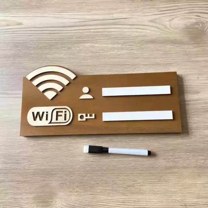 Panneau de mot de passe WiFi en bois rustique, Plaque d'indicateur de réseau sans fil murale Vintage