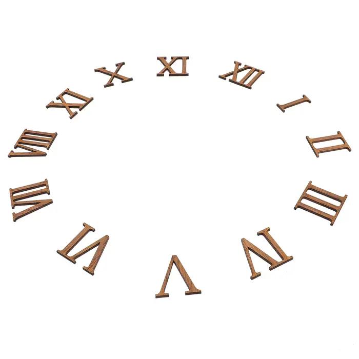 Numéros d'horloge en bois et chiffres romains lisses, pour la maison et le bureau, horloge murale, r